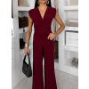 Bordó elegantný dlhý spoločenský overal DULEMAR