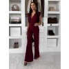 Bordó elegantný dlhý spoločenský overal DULEMAR