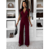 Bordó elegantný dlhý spoločenský overal DULEMAR