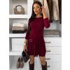 Vínové krátké šaty QULENZA s ozdobou (Veľkosť ONESIZE)