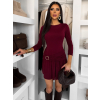 Vínové krátke šaty QULENZA s ozdobou
