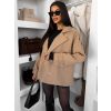 Béžový krátký elegantní kabát VELINNE s knoflíky (Veľkosť ONESIZE)
