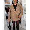 Béžový krátky elegantný kabát VELINNE s gombíkmi