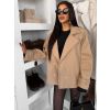 Béžový krátký elegantní kabát VELINNE s knoflíky (Veľkosť ONESIZE)