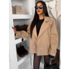 Béžový krátky elegantný kabát VELINNE s gombíkmi