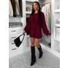 Bordó elegantné šaty AVROI s kraťasmi