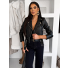 Čierna koženková biker krátka bunda SOLVENA