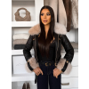 Čierna krátka biker bunda EMBRILA s kožušinkou