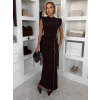 Čierne dlhé elastické šaty LABUA so zipsom