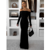 Černé dlouhé společenské přiléhavé šaty SYTRENO (Veľkosť ONESIZE)