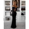 Černé dlouhé společenské přiléhavé šaty SYTRENO (Veľkosť ONESIZE)