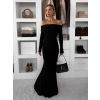 Černé dlouhé společenské přiléhavé šaty SYTRENO (Veľkosť ONESIZE)