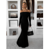 Čierne dlhé spoločenské priliehavé šaty SYTRENO