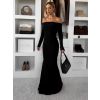 Černé dlouhé společenské přiléhavé šaty SYTRENO (Veľkosť ONESIZE)