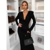 Černé elegantní dlouhé šaty MARVO s řasením (Veľkosť ONESIZE)