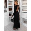 Černé společenské dlouhé šaty OLIVINE (Veľkosť ONESIZE)