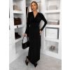 Černé společenské dlouhé šaty OLIVINE (Veľkosť ONESIZE)