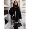 Černý cardigan ROKANU se šálou (Veľkosť ONESIZE)