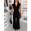 Čierny elegantný spoločenský dlhý overal DULEMAR