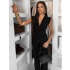Čierny elegantný spoločenský dlhý overal DULEMAR