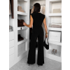 Čierny elegantný spoločenský dlhý overal DULEMAR