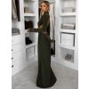 Khaki společenské dlouhé šaty EVANIE s průstřihy (Veľkosť ONESIZE)