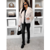 Krémový kožušinový faux fur krátky kabátik FURLA