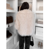 Krémový kožušinový faux fur krátky kabátik FURLA