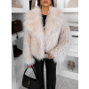 Krémový kožušinový faux fur krátky kabátik FURLA