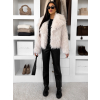 Krémový kožušinový faux fur krátky kabátik FURLA