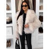 Krémový kožušinový faux fur krátky kabátik FURLA