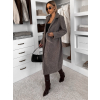 Šedý dlhý elegantný kabát CAMNIRA s opaskom
