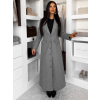 Šedý dlhý elegantný kabát SAVOIA na gombíky