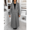 Šedý dlhý elegantný kabát SAVOIA na gombíky