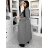 Šedý dlhý elegantný kabát SAVOIA na gombíky