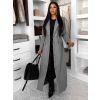 Šedý dlhý elegantný kabát SAVOIA na gombíky