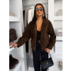 Tmavo hnedá semišová bunda SINORRA