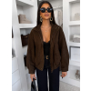 Tmavo hnedá semišová bunda SINORRA