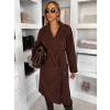 Tmavo hnedý elegantný dlhý kabát CLERINE