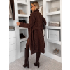 Tmavo hnedý elegantný dlhý kabát CLERINE