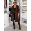 Tmavo hnedý elegantný dlhý kabát CLERINE