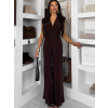 Tmavo hnedý elegantný spoločenský dlhý overal DULEMAR