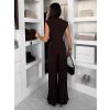 Tmavě hnědý elegantní společenský dlouhý overal DULEMAR (Veľkosť ONESIZE)
