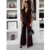 Tmavě hnědý elegantní společenský dlouhý overal DULEMAR (Veľkosť ONESIZE)