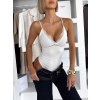 Bílé elegantní body MIREVON s krajkou na ramínka (Veľkosť ONESIZE)