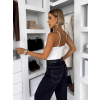 Bílé elegantní body MIREVON s krajkou na ramínka (Veľkosť ONESIZE)