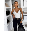 Bílé elegantní body MIREVON s krajkou na ramínka (Veľkosť ONESIZE)