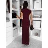 Bordó společenské dlouhé elastické šaty LABUA (Veľkosť ONESIZE)