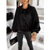 Čierna saténová mikina TREZAMI na zips