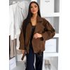 Hnědá semišová biker bunda DEXULA (Veľkosť ONESIZE)